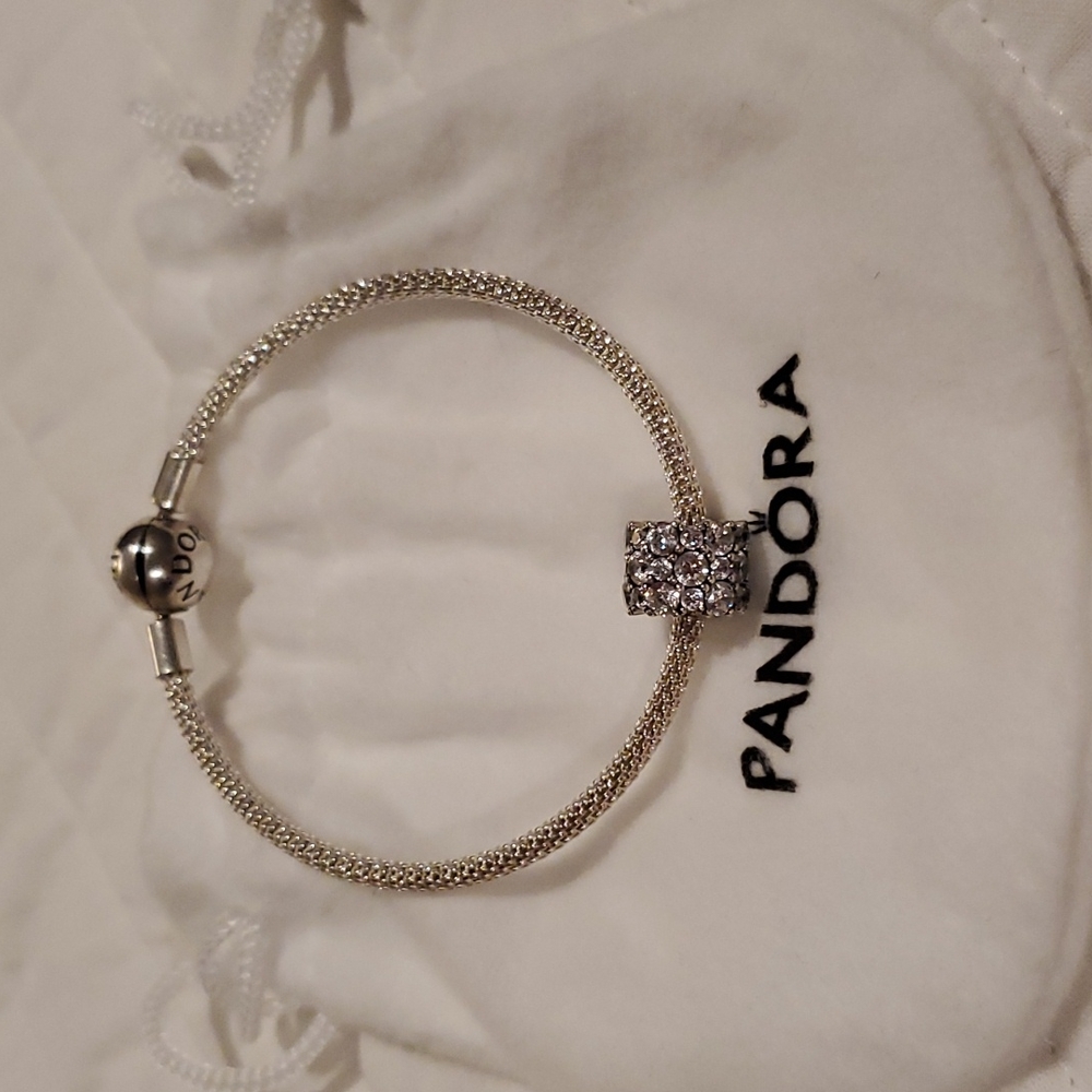 Beautiful sterling silver crystal charm bracelet